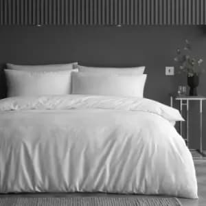 Content By Terence Conran Waffle Stripe 100% Cotton Duvet Cover Set, White, King