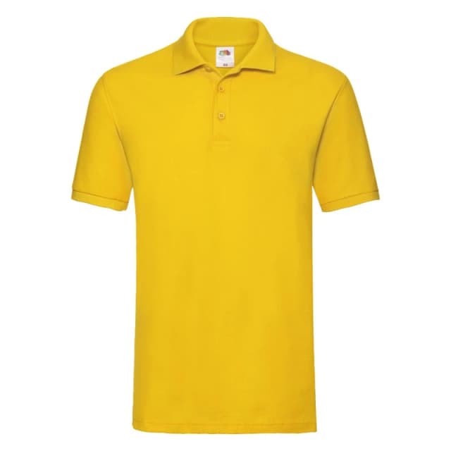 Fruit Of The Loom Fruit of the Loom Men Premium Pique Polo Shirt in Yellow Size: Small Yellow S Male 5063470859757