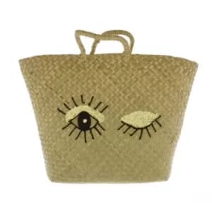 Eyelash Tote Bag Black and Gold 58cm