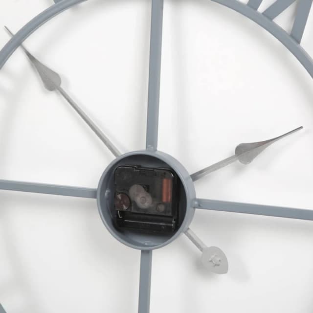 Home Garden Direct EOS - Skeleton Wall Clock with Roman Numerals - 60x60cm in Grey Size: 60x60cm Grey Unisex 60x60 cm