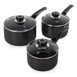 Morphy Richards Equip 3 Piece Saucepan Set - Black