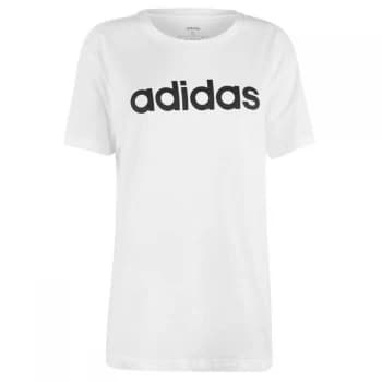 adidas Womens Essentials Linear T-Shirt Loose - White/Black