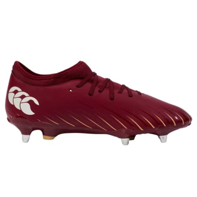 Canterbury Speed Falcon Team Soft Ground Rugby Boots in Red Size: 3 Red Unisex 3