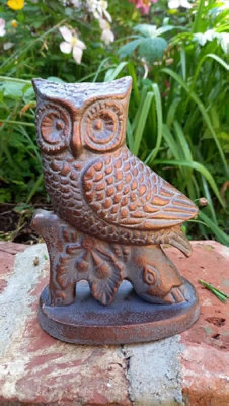 Inspirational Gifting Small Owl On Oak Branch Figurine Sculpture Ornament