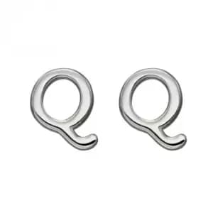 Initial Q Sterling Silver Stud Earrings E6034