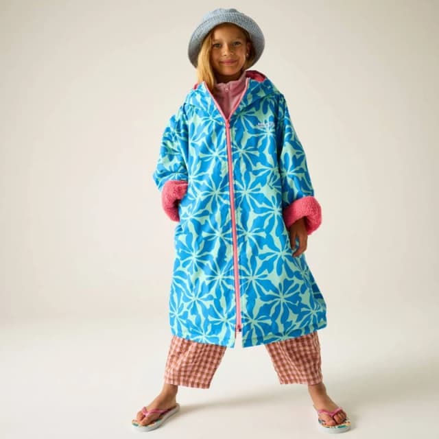 Regatta Junior Waterproof Changing Robe in Turquoise Size: 3-5 Turquoise Unisex 3-5