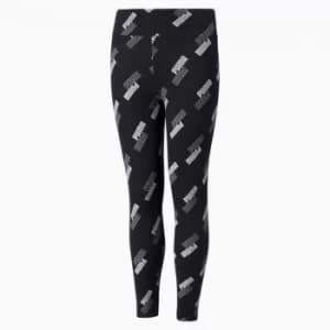 PUMA Power Youth Leggings, Black/AOP, size Medium, Clothing