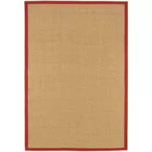 Asiatic Carpets Sisal Machine Woven Rug Linen/Red - 120 x 180cm