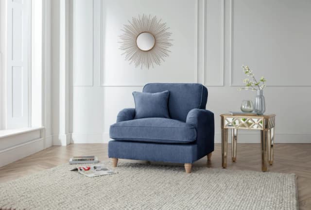 The Great Sofa Company Orla Arm Chair Manhattan Apricot in Navy Navy Unisex