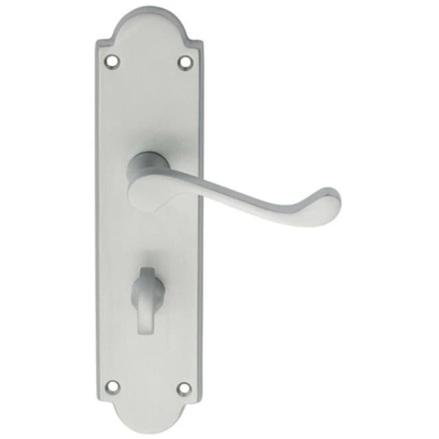 Loops PAIR Victorian Scroll Handle on Bathroom Backplate 205 x 49mm Satin Chrome Multi