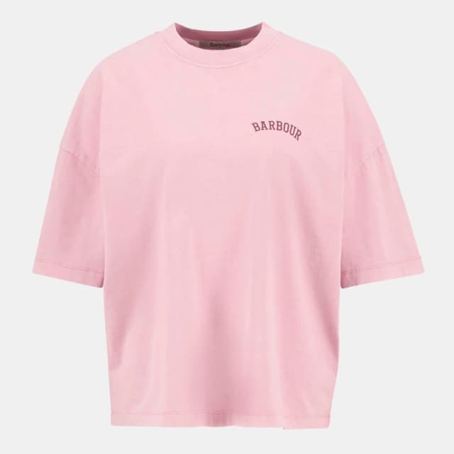 Barbour Claydon Oversized T-Shirt Pink Blush female 14 (L)