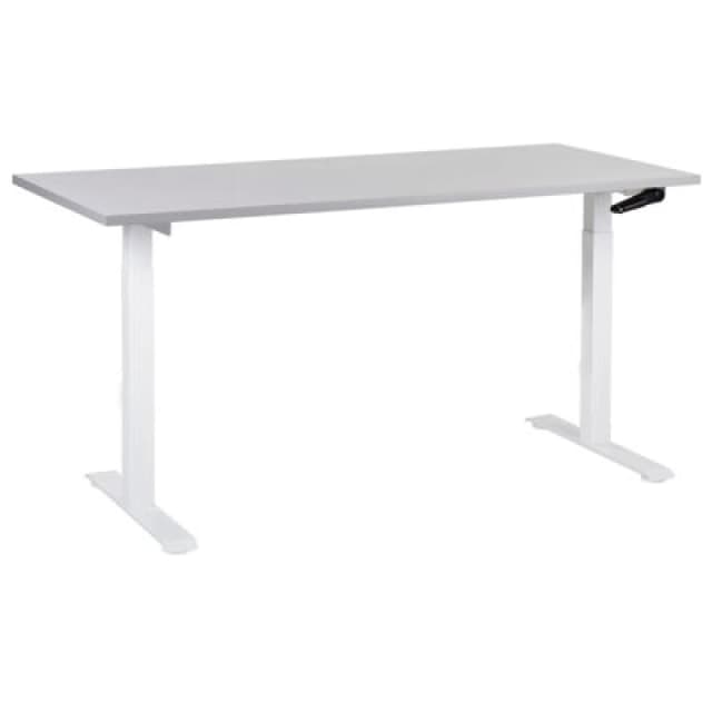 Beliani Manual Adjustable Standing Desk Destines Grey/ White 160 Cm 72 Cm