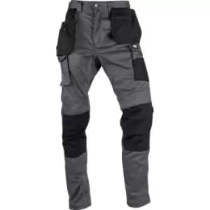 CAT Mens Essentials Stretch Knee Pocket Trousers Dark Shadow 32" S in Grey Cotton/Polyester/Stretch Twill