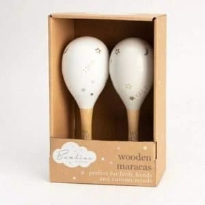 Set of Wooden Maracas - White & Grey