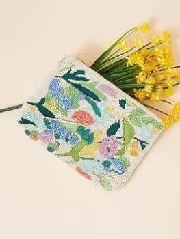 Accessorize Floral Beaded Pouch, Multi, Women