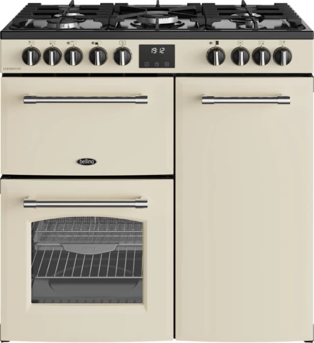 Belling 444411821 Farmhouse 90cm Dual Fuel Range Cooker - Cream 444411821 Cream