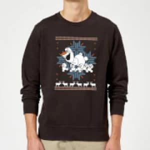 Disney Frozen Christmas Olaf And Snowmens Black Christmas Sweatshirt - L - Black