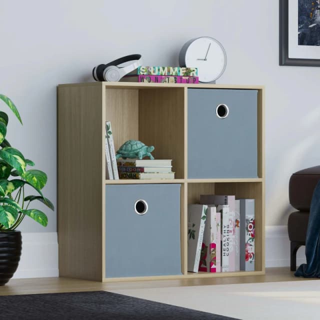 Lassic 2x2 Cube Storage Unit (O) + Set of 2 Storage Cubes Grey unisex 2x2