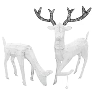Monster Shop Large Light Up Stag & Doe Reindeer Set
