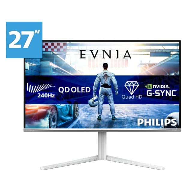 Philips Evnia 6000 27M2N6501L/00 computer monitor 67.3cm (26.5") 2560 x 1440 pixels Quad HD QD-OLED White 27M2N6501L/00