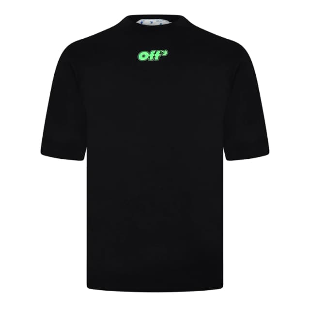 Off White Mens Skate Short-Sleeve T-Shirt Black/Green Flu male XXS