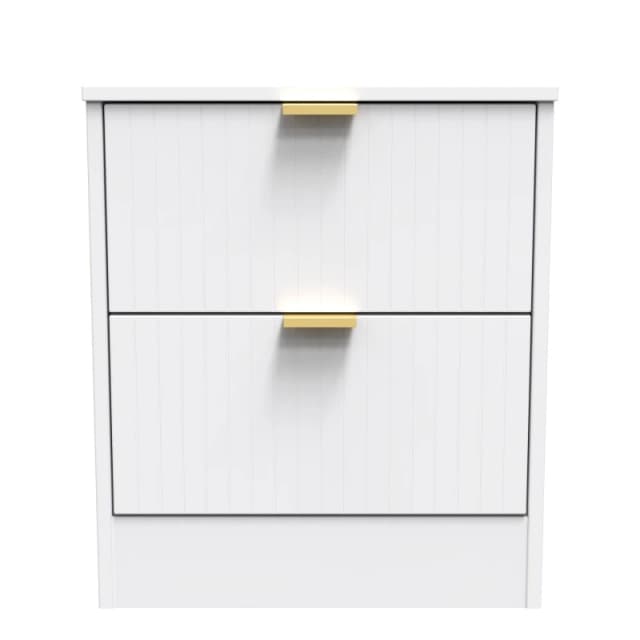 Studio Nashville 2 Drawer Bedside Cabinet - White White S