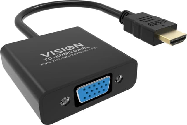 Vision Vision TC-HDMIVGA/BL video cable adapter 0.23 m HDMI Type A (Standard) VGA (D-Sub) Black TC-HDMIVGA/BL
