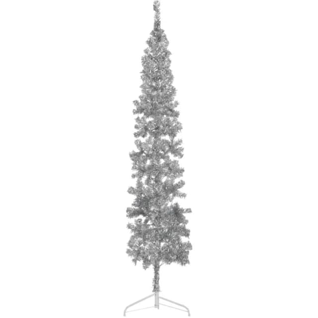 VIDAXL Vidaxl - Slim Artificial Half Christmas Tree with Stand Silver 240cm 8720287001010