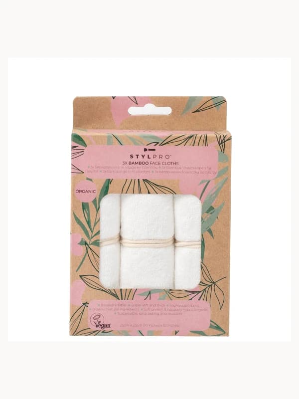 Stylideas Stylpro Bamboo Face Cloths White unisex