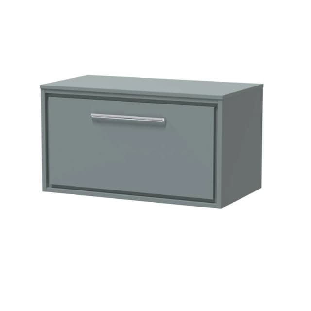 Balterley 800mm Wall Hung Single Drawer Vanity with Worktop - Coastal Grey Grey Unisex