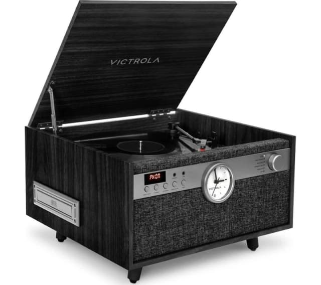Victrola Century with Clock - Black VTA-830SB-BLK-INT