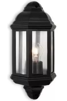Park 1 Light Outdoor Wall Lantern Black Polycarbonate IP44 E27