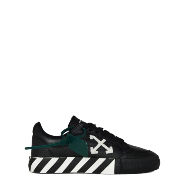 Off White Low Vulcanized Leather Trainers Black-White male UK 13