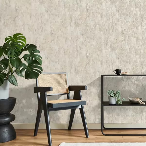 Fine Decor Savona Marble Plain Wallpaper, Natural