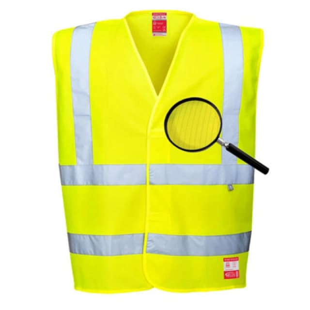 Biz Flame Hi Vis Flame Resistant Anti Static Vest FR71YER4X/5X Colour: Yellow