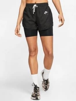 Nike Air Running 2in1 Short, Black, Size L, Women