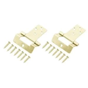 Brass effect Metal Flush hinge L50 x 48mm Pack of 2