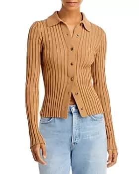 Anine Bing Joslyn Rib Knit Cardigan