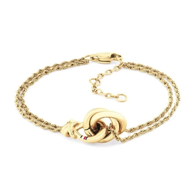 Tommy Hilfiger 2780991 Stainless Steel Gold Tone Double Rope Bracelet - J7356