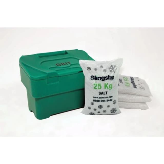 Slingsby Salt and Grit Bin Supplied with Salt Green 115L 395097 395097