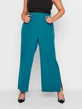 Yours Split Flare Trouser Teal, Blue, Size 14, Women