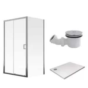 Aqualux Framed 8 Sliding Shower Door & Side Panel Kit (1000X900X2000mm) - Clear Glass