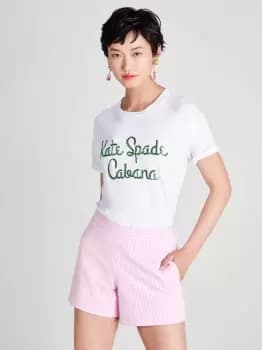 Kate Spade Cabana Logo Tee, White, L (Uk 16)