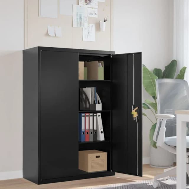VIDAXL File Cabinet Black 90x40x140cm Steel vidaXL 8720845889685