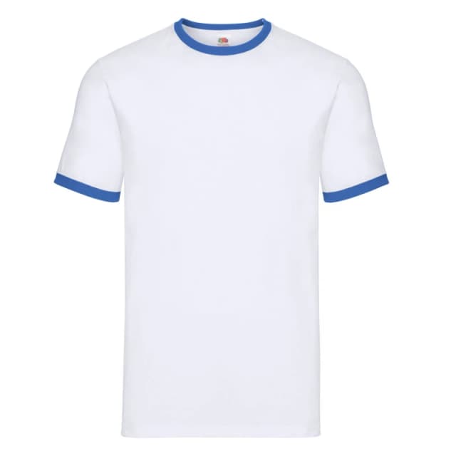 Fruit Of The Loom Fruit of the Loom Men Contrast Ringer T-Shirt in Royal Size: Small Royal S Male 5063470442294