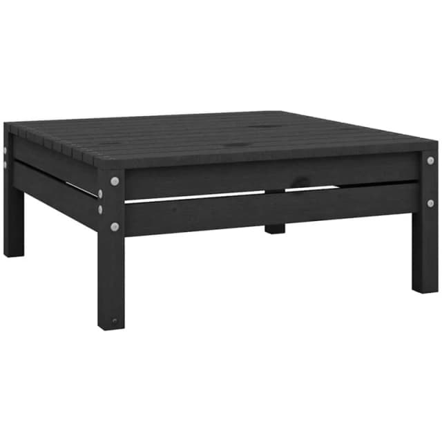 VIDAXL Garden Footstool Black Solid Pinewood Vidaxl 8720286658956