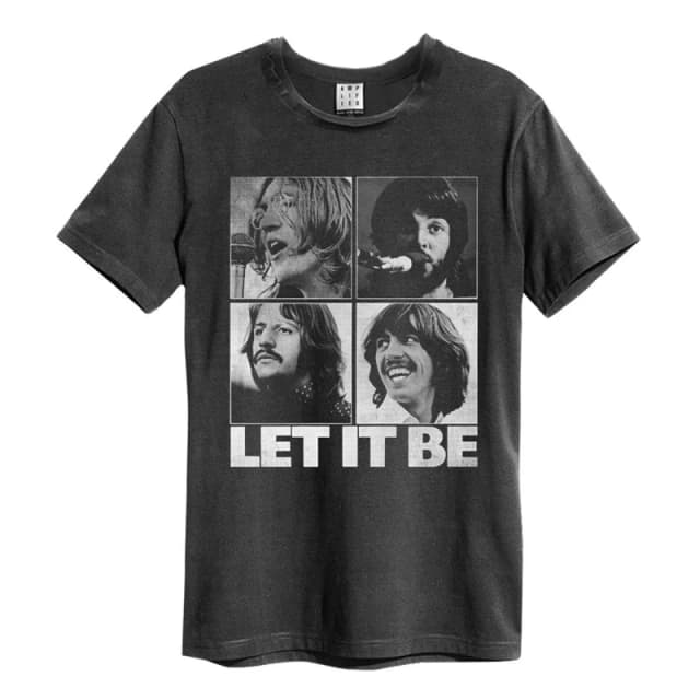 Amplified Amplified Men Let It Be Vintage The Beatles T-Shirt in Charcoal Size: Small Charcoal S Male 5059699795679