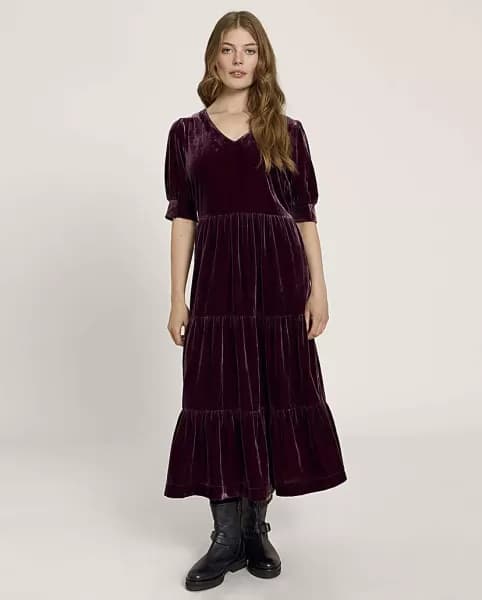 White Stuff White Stuff Arya Velvet Dress Plum Female 8 XS41809
