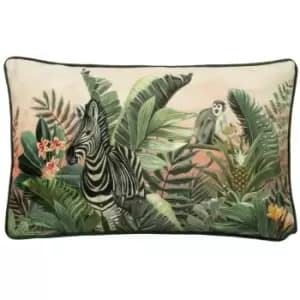Evans Lichfield Manyara Zebra Cushion Cover (30cm x 50cm) (Green)