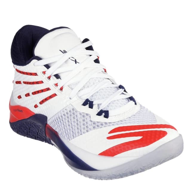 Skechers Reign Basketball Trainers Mens White/Red male 6.5 (40)